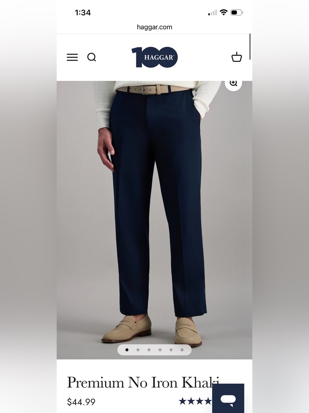 Haggar Navy No-Iron Chinos. 3 pairs for $50 32x32